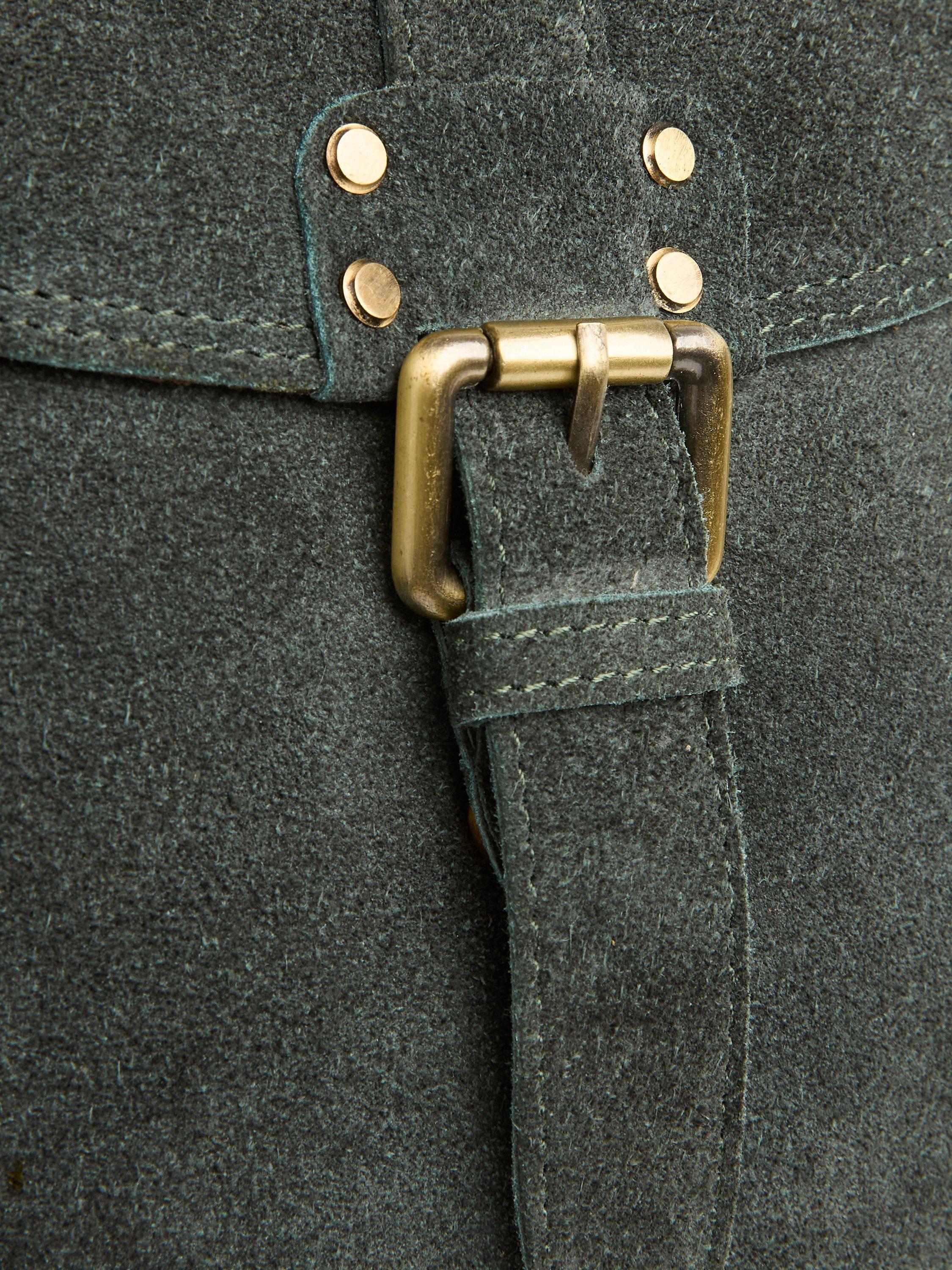 Product image 6 of 8, which shows Celtic & Co. Leather Cross Body Bag, Pine Suede, Green