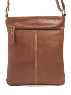 Celtic & Co. Twist Lock Leather Crossbody Bag, Chestnut - view 2, Chestnut
