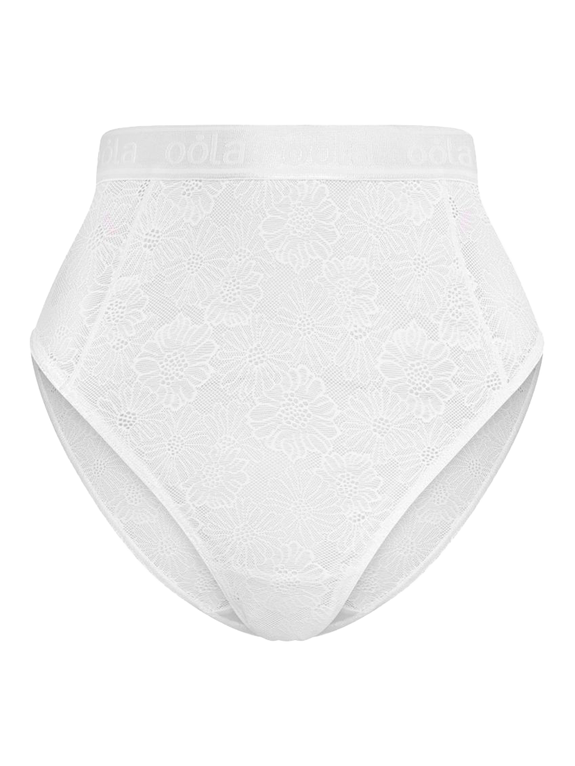 Product image 6 of 6, which shows Oola Lingerie Floral Lace Knickers, White, 14-16