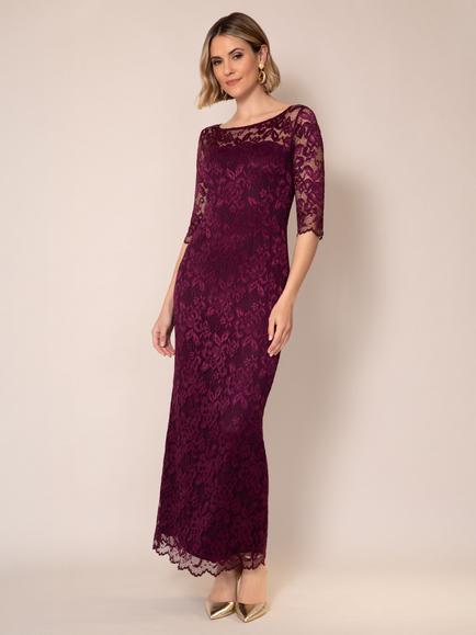 Alie Street Lila Floral Lace Dress, Mint Silver Green, Claret