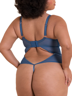 Curvy Kate Suspense Non Padded Stretch Lace Plunge Bodysuit - view 2, French Blue