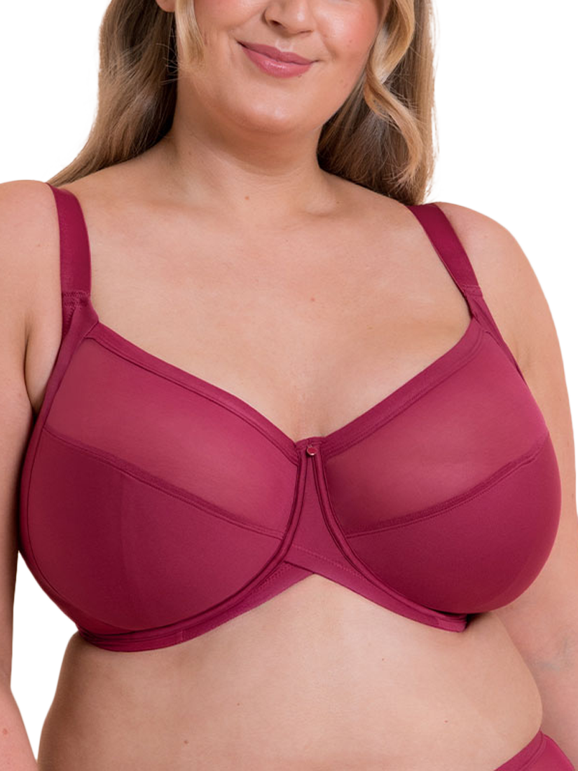 Product image 1 of 6, which shows Curvy Kate Wonderfully Balcony Bra, Deep Orchid, 32G
