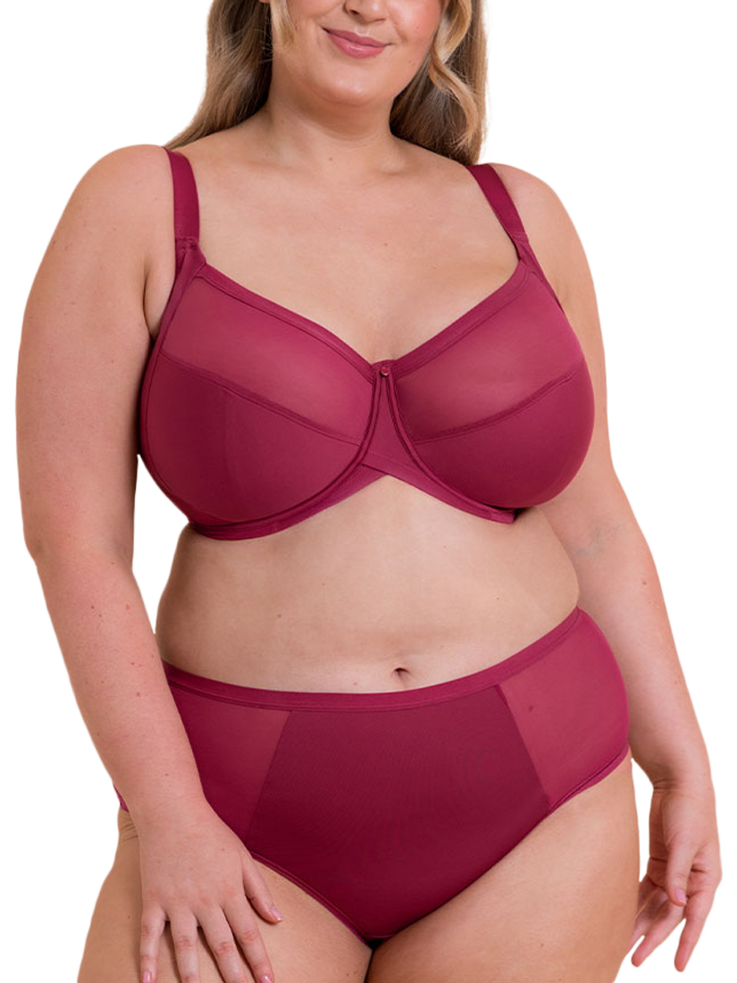 Product image 3 of 6, which shows Curvy Kate Wonderfully Balcony Bra, Deep Orchid, 32G