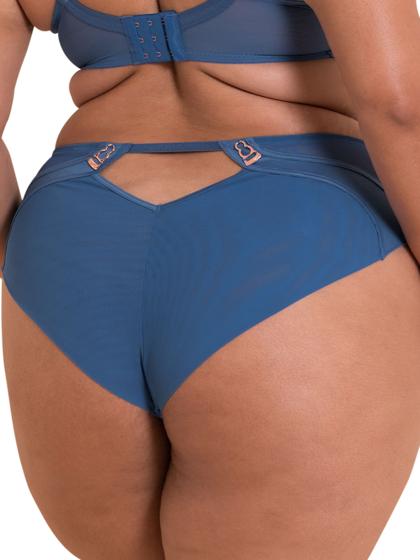Product image 2 of 6, which shows Curvy Kate Suspense High Waist Lace Knickers, French Blue, S