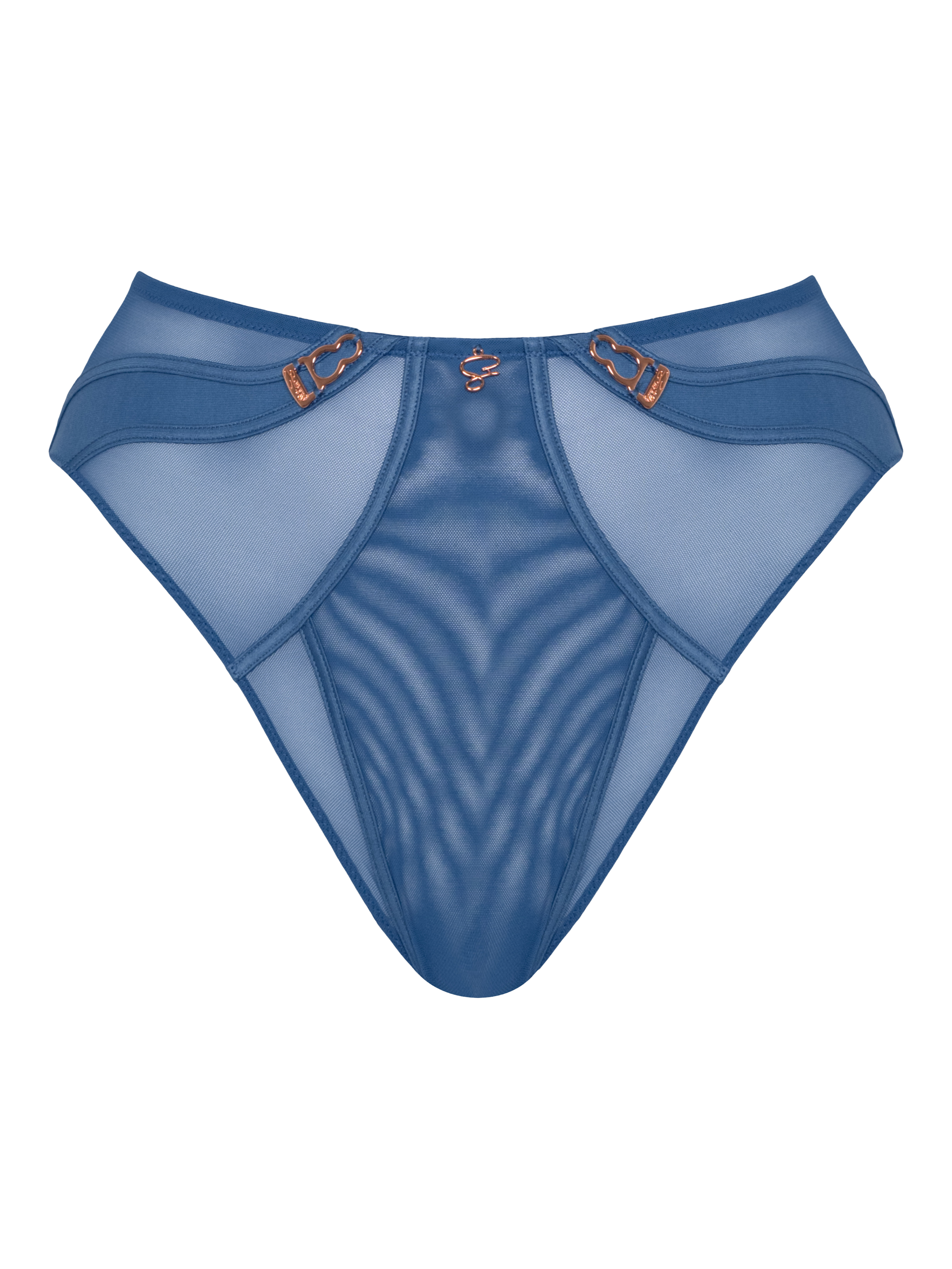 Product image 4 of 6, which shows Curvy Kate Suspense High Waist Lace Knickers, French Blue, S