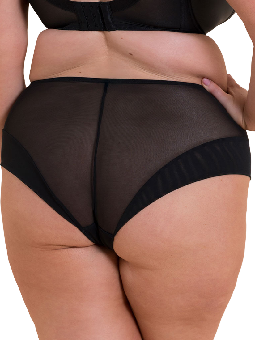 Product image 2 of 7, which shows Curvy Kate Enchant Floral High Waist Knickers, Black, S