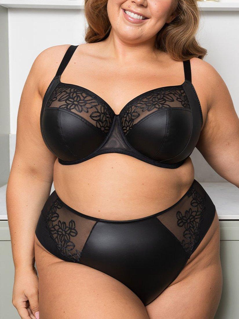 Product image 6 of 7, which shows Curvy Kate Enchant Floral High Waist Knickers, Black, S