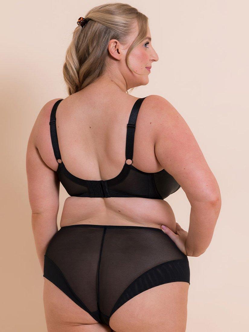 Product image 7 of 7, which shows Curvy Kate Enchant Floral High Waist Knickers, Black, S