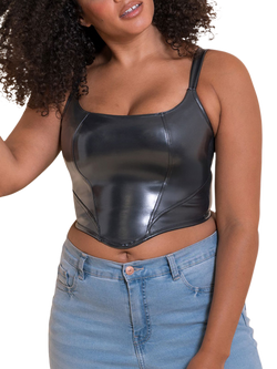 Curvy Kate Hype Longline Non Padded Etalic Corset Bra, Gunmetal
