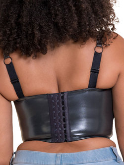 Curvy Kate Hype Longline Non Padded Etalic Corset Bra - view 2, Gunmetal