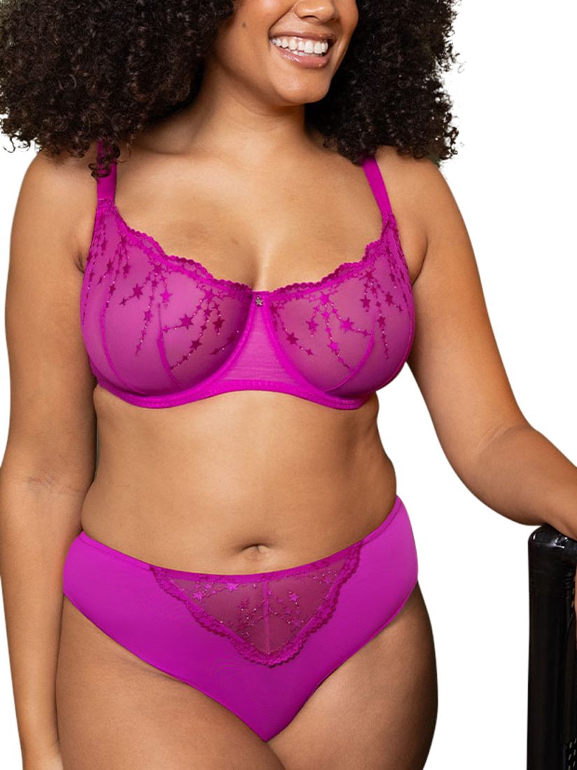 Product image 6 of 6, which shows Curvy Kate Stardust Balcony Bra, Vivid Violet, 30E