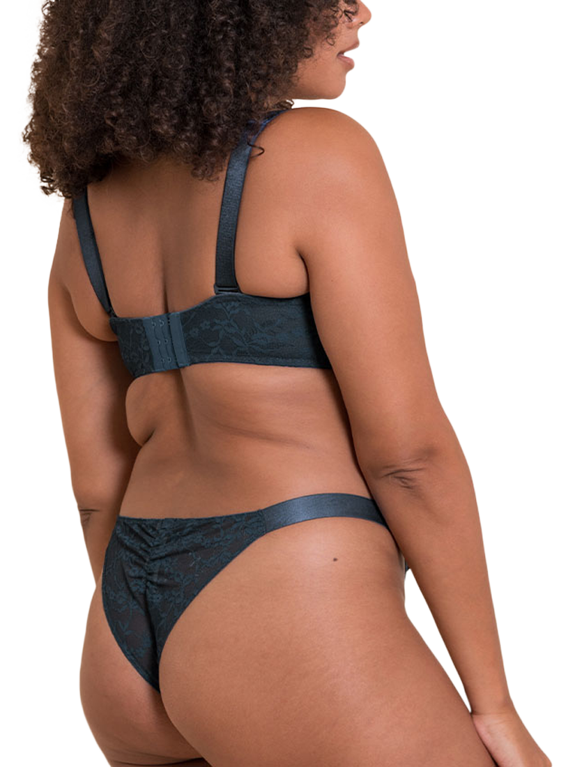 Product image 4 of 6, which shows Curvy Kate All Night Tanga Knickers, Denim Blue, S