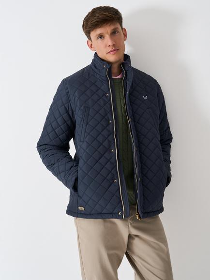 Crew Clothing Chapley Quilted Jacket, Navy - view 2, Navy