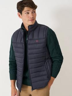 Crew Clothing Lowther Padded Gilet, Navy Blue, Navy Blue