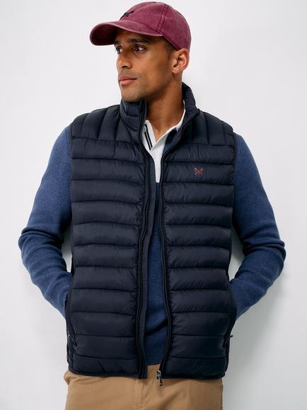 Crew Clothing Lowther Padded Gilet, Navy Blue, Navy Blue