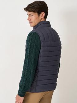 Crew Clothing Lowther Padded Gilet, Navy Blue - view 2, Navy Blue