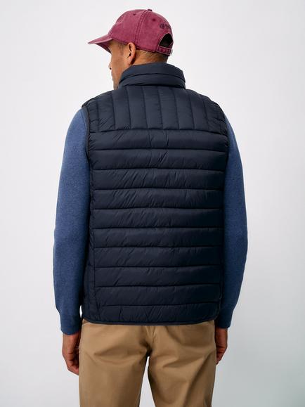 Crew Clothing Lowther Padded Gilet, Navy Blue - view 2, Navy Blue