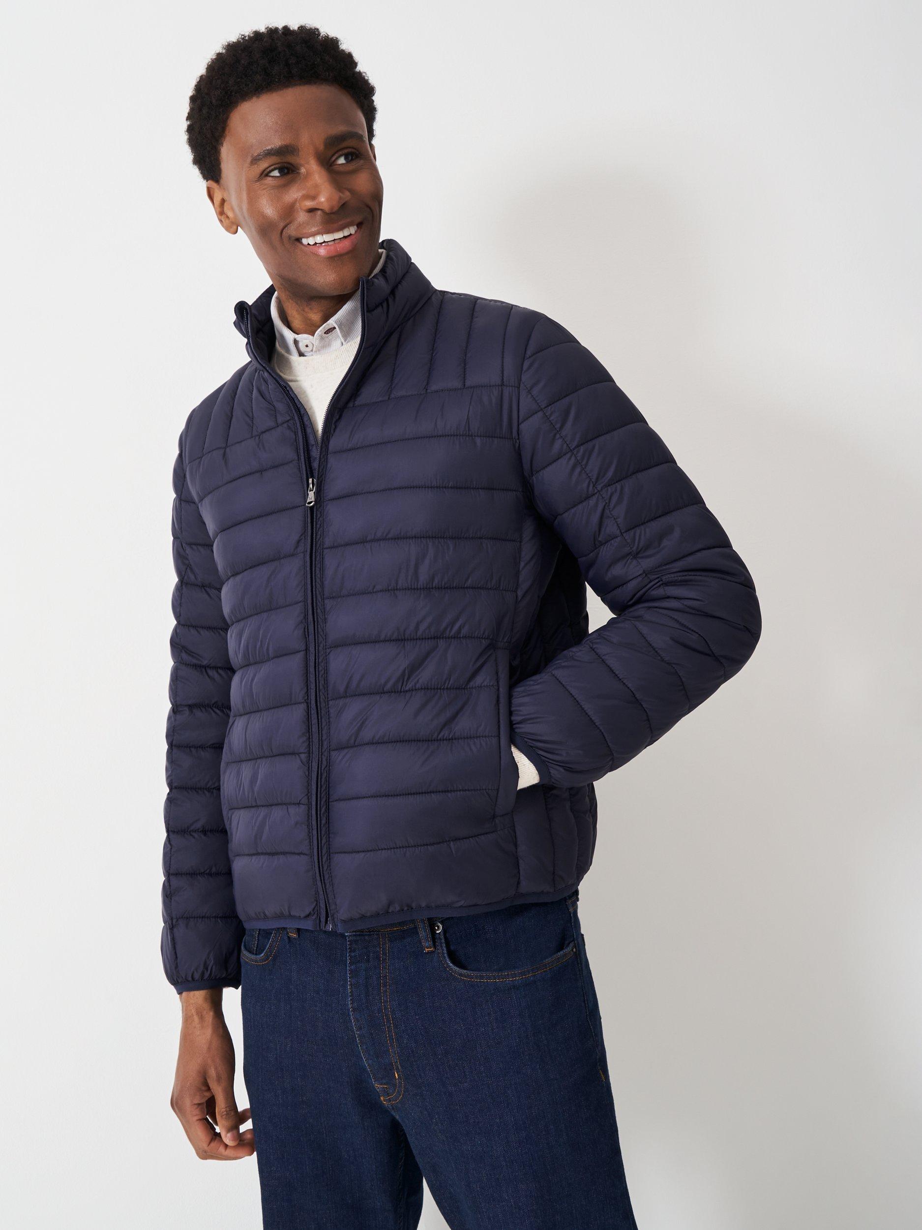 Product image 1 of 5, which shows Crew Clothing Lowther Puffer Jacket, Navy Blue, L
