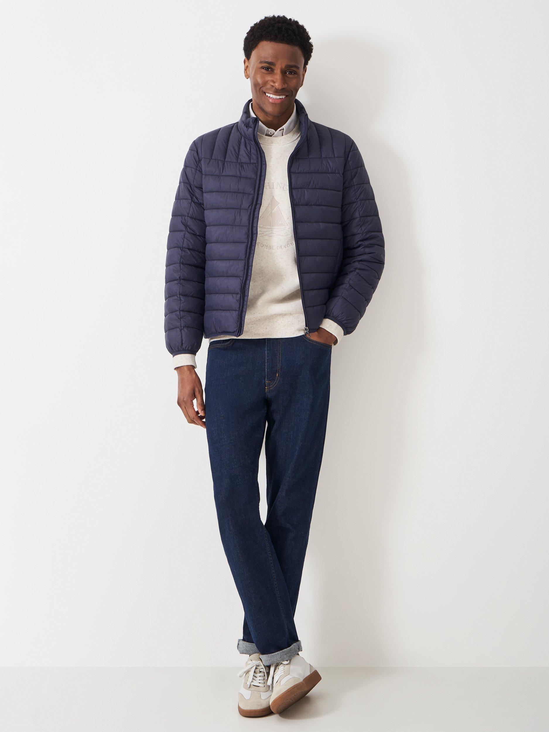 Product image 3 of 5, which shows Crew Clothing Lowther Puffer Jacket, Navy Blue, L