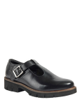 Pod Kids' Kayla Leather T-Bar Buckle Shoes, Black