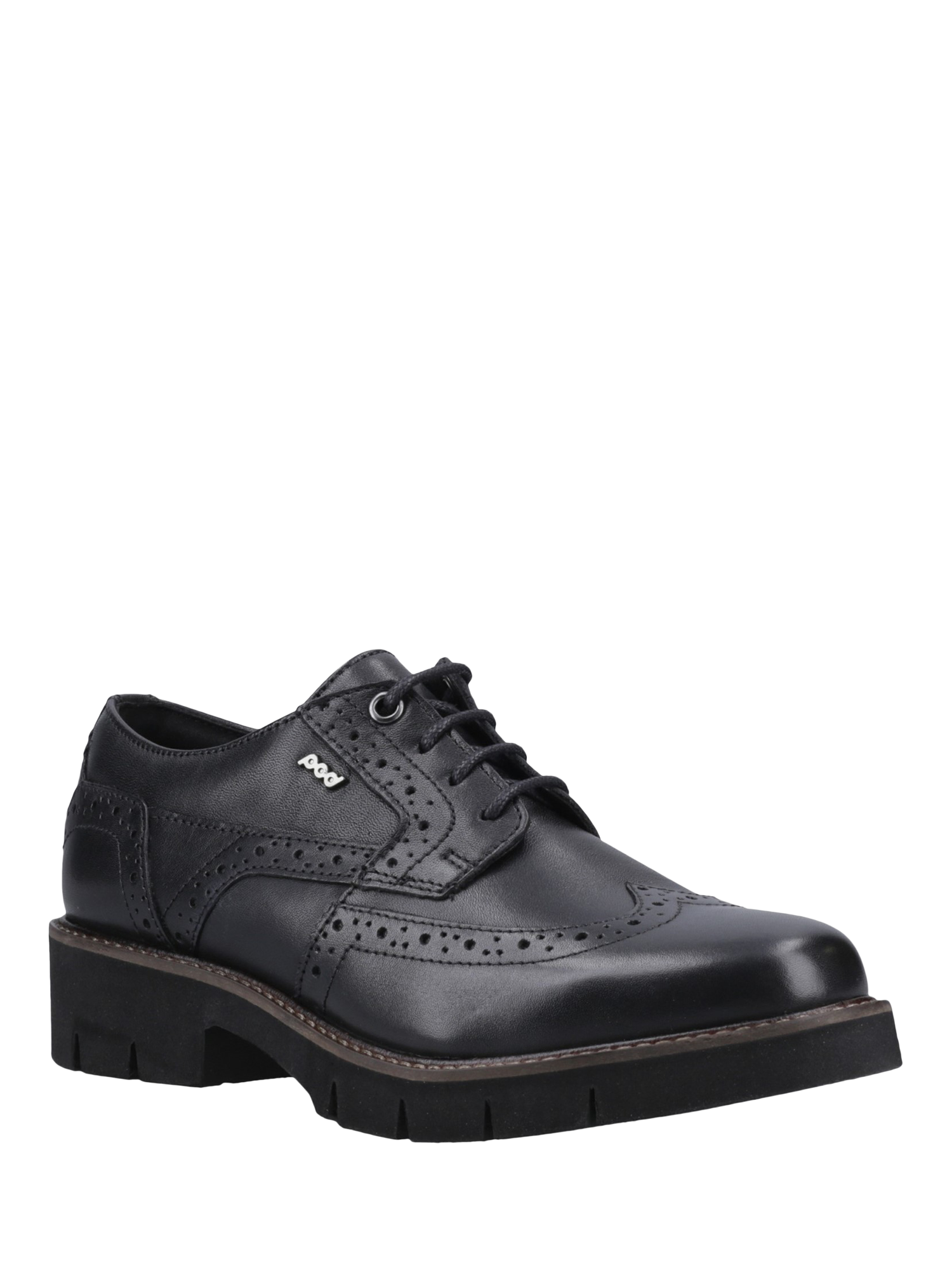 Product image 2 of 4, which shows Pod Kacey Leather Lace Up Brogues, Black, 3