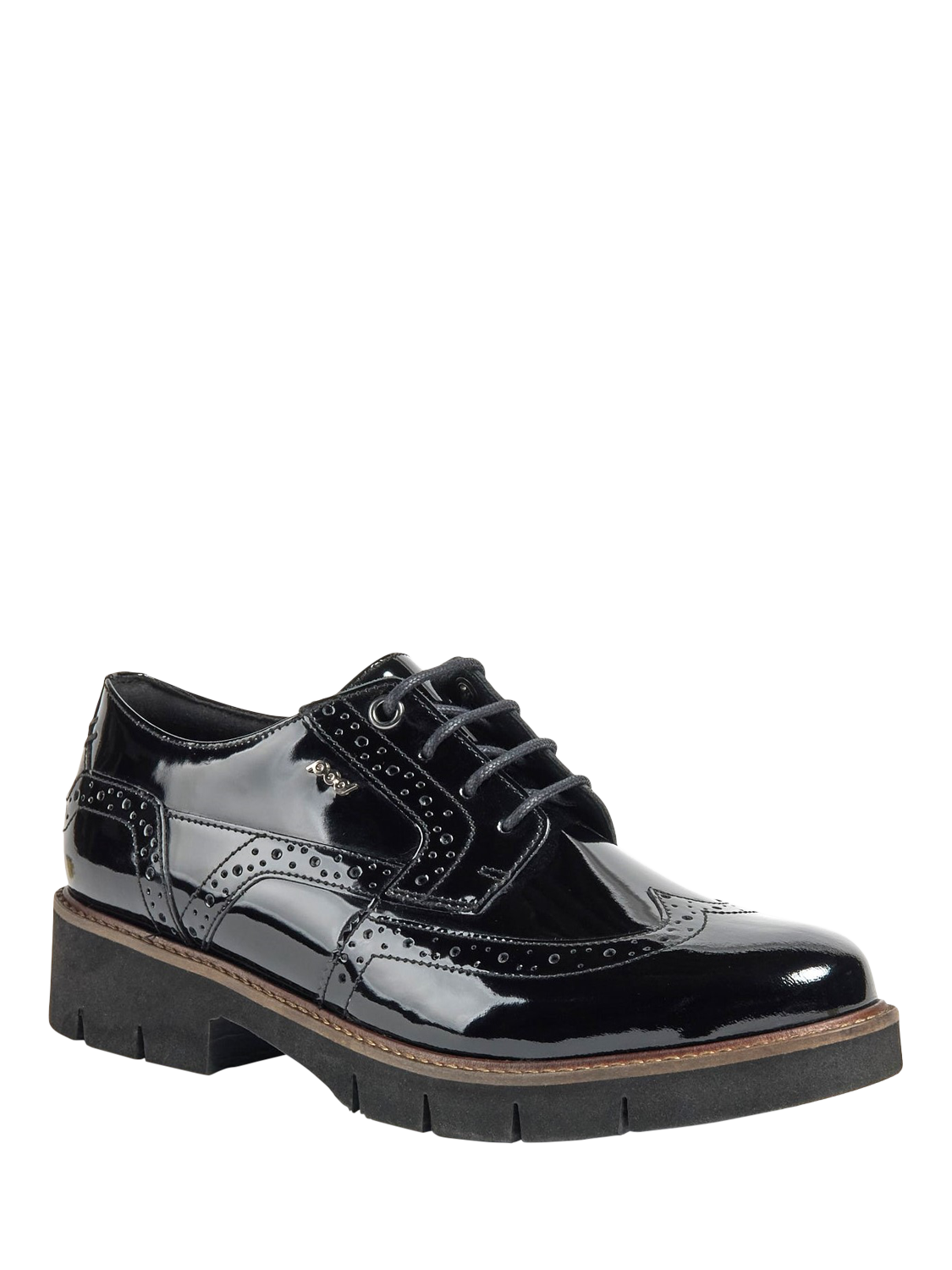 Product image 2 of 3, which shows Pod Kacey Patent Leather Lace Up Brogues, Black, 3