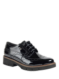 Pod Kacey Patent Leather Lace Up Brogues, Black