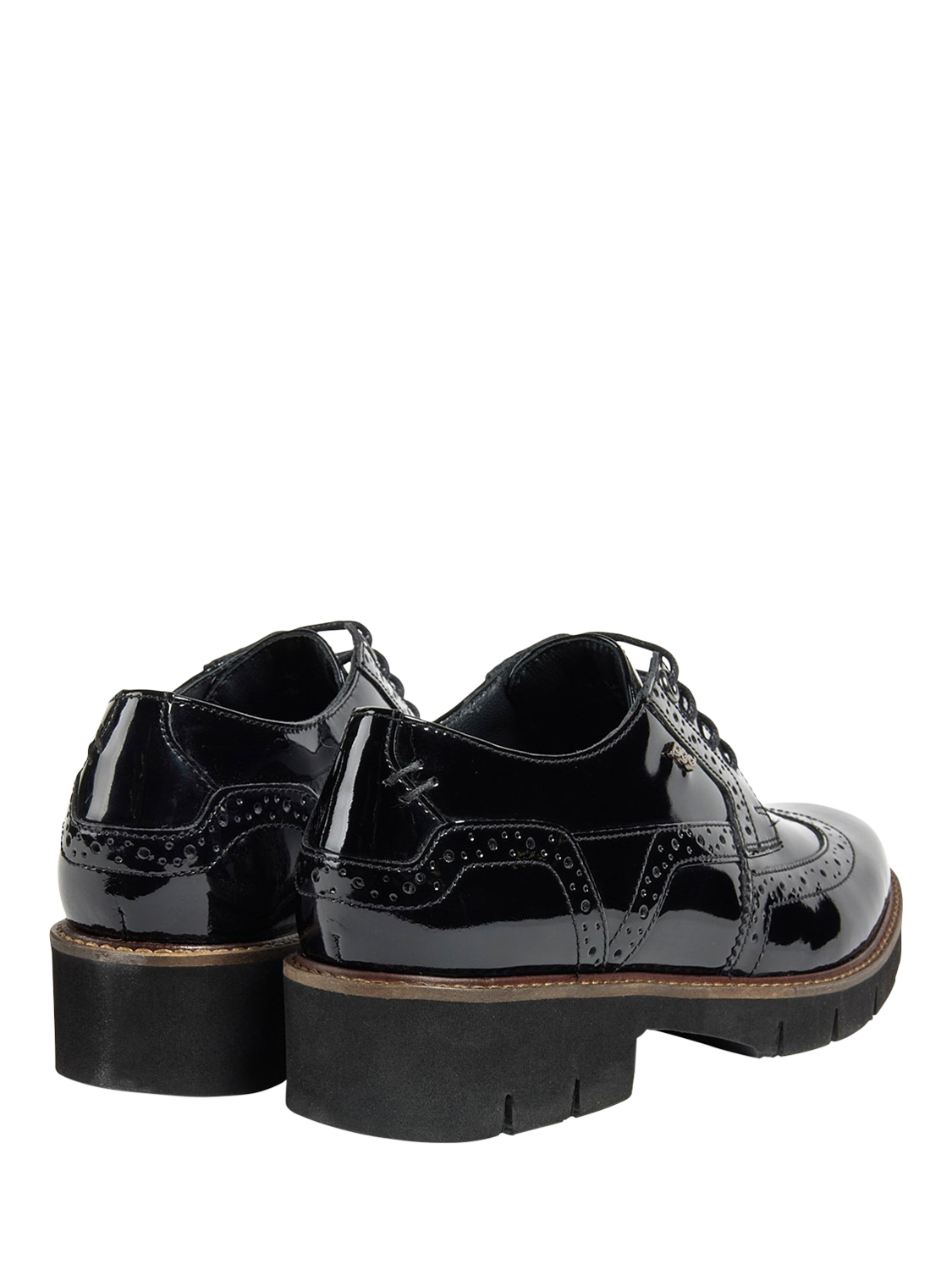 Product image 3 of 3, which shows Pod Kacey Patent Leather Lace Up Brogues, Black, 3