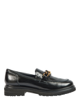 Pod Tate Leather Snaffle Trim Loafers, Black