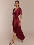 Rewritten Florence Satin Wrap Dress, Chianti