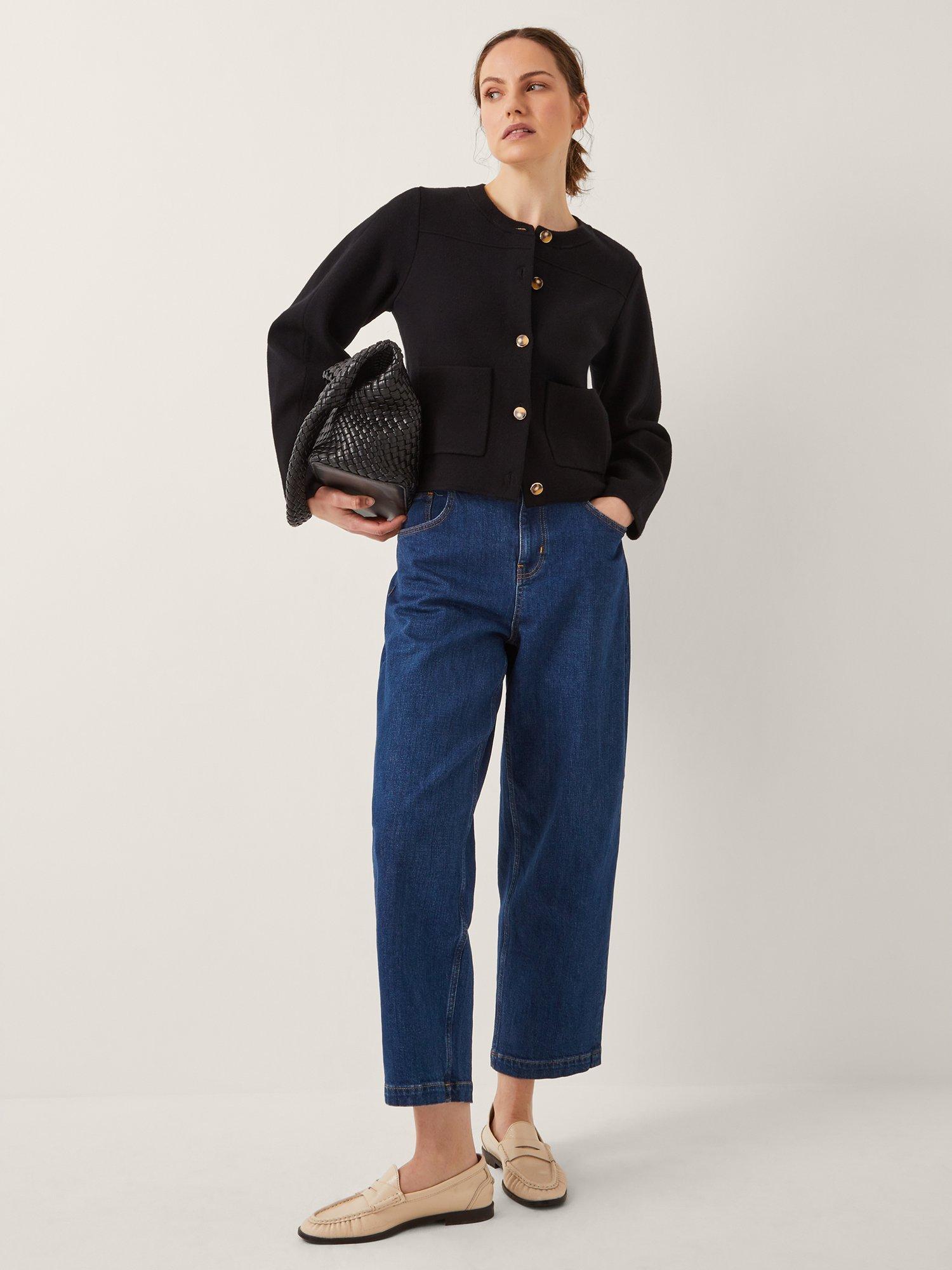 Product image 3 of 5, which shows Monsoon Bria Crew Neck Cardigan, Black, S