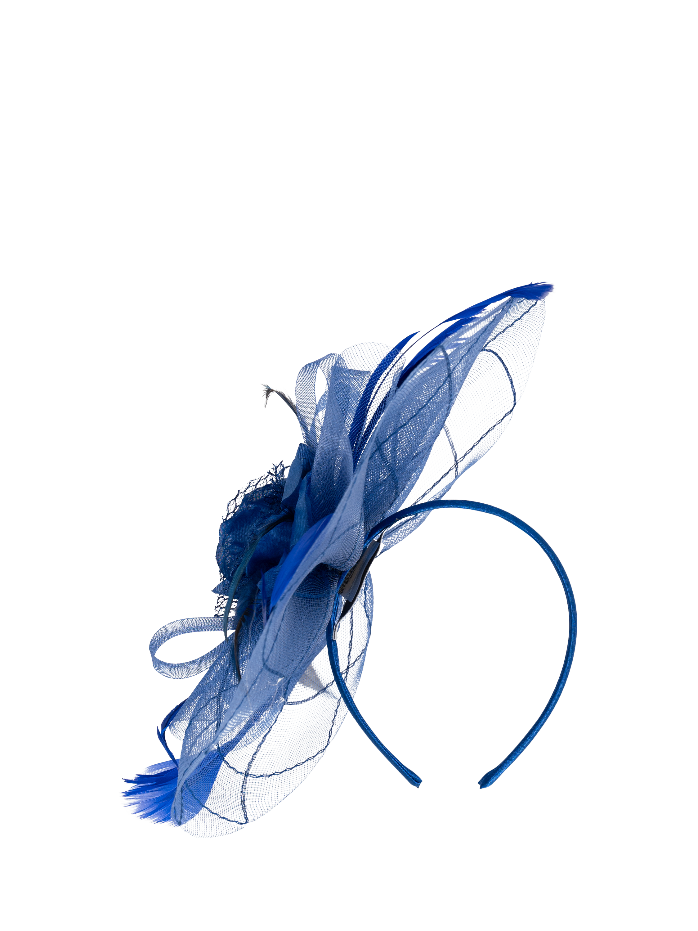 Product image 1 of 3, which shows chesca Rose Flower Fascinator, Cobalt Blue