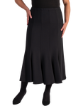 chesca Scuba Crepe Panelled Skirt, Black