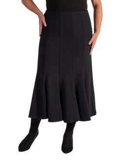 chesca Scuba Crepe Panelled Skirt, Black, Black