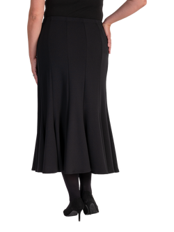 chesca Scuba Crepe Panelled Skirt, Black - view 2, Black