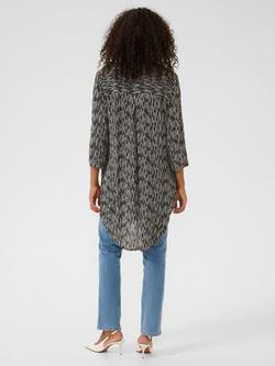 KAFFE Jessi Amber Longline Shirt, Black/Chalk - view 2, Black/Chalk