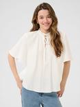 KAFFE KAlianna Short Sleeve Tie Neck Blouse