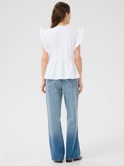KAFFE KAgerid V-Neck Cap Sleeve Flounce Top - view 2, White