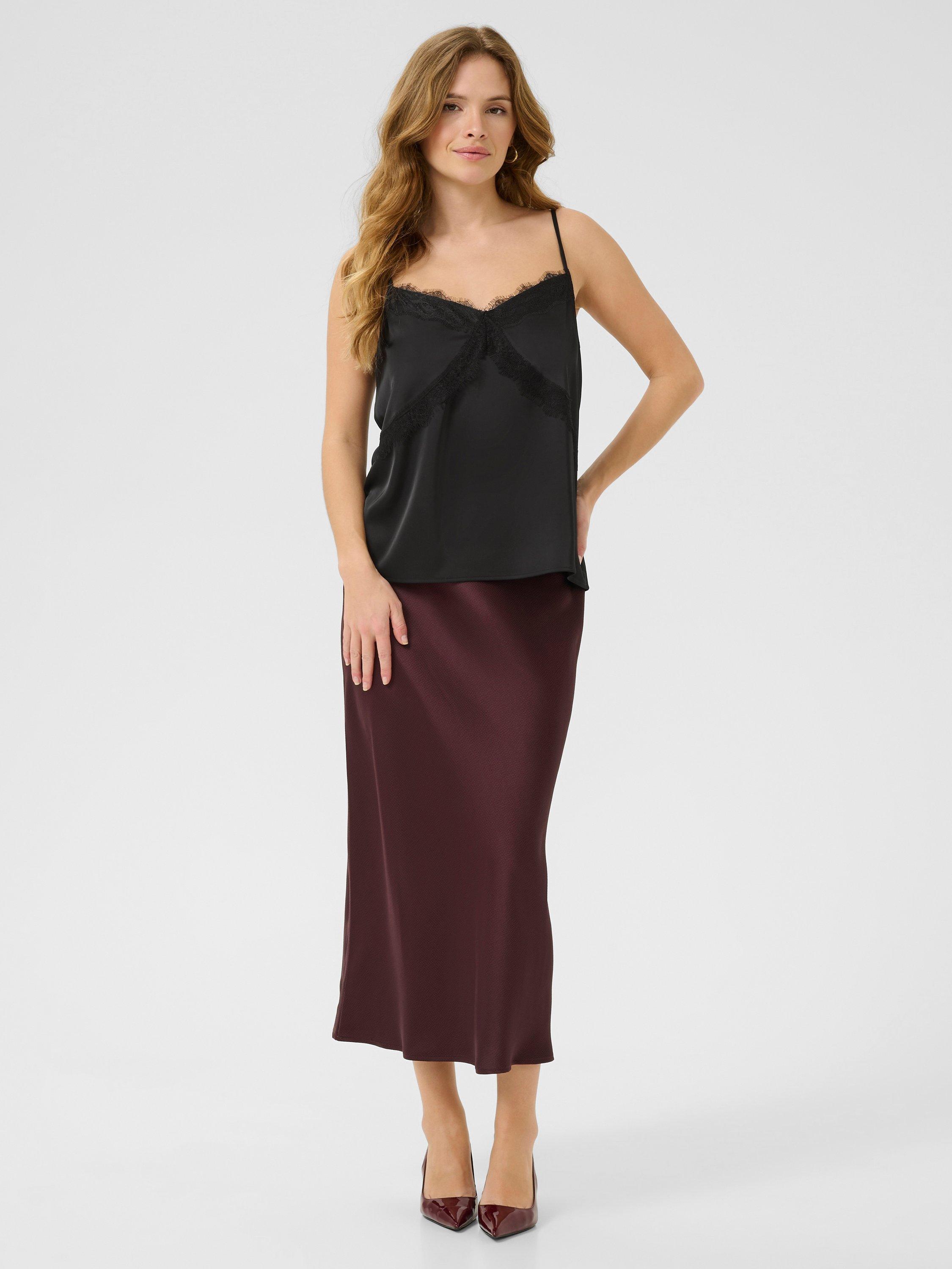 Product image 3 of 6, which shows KAFFE Hilda Camisole Top, Black, 8