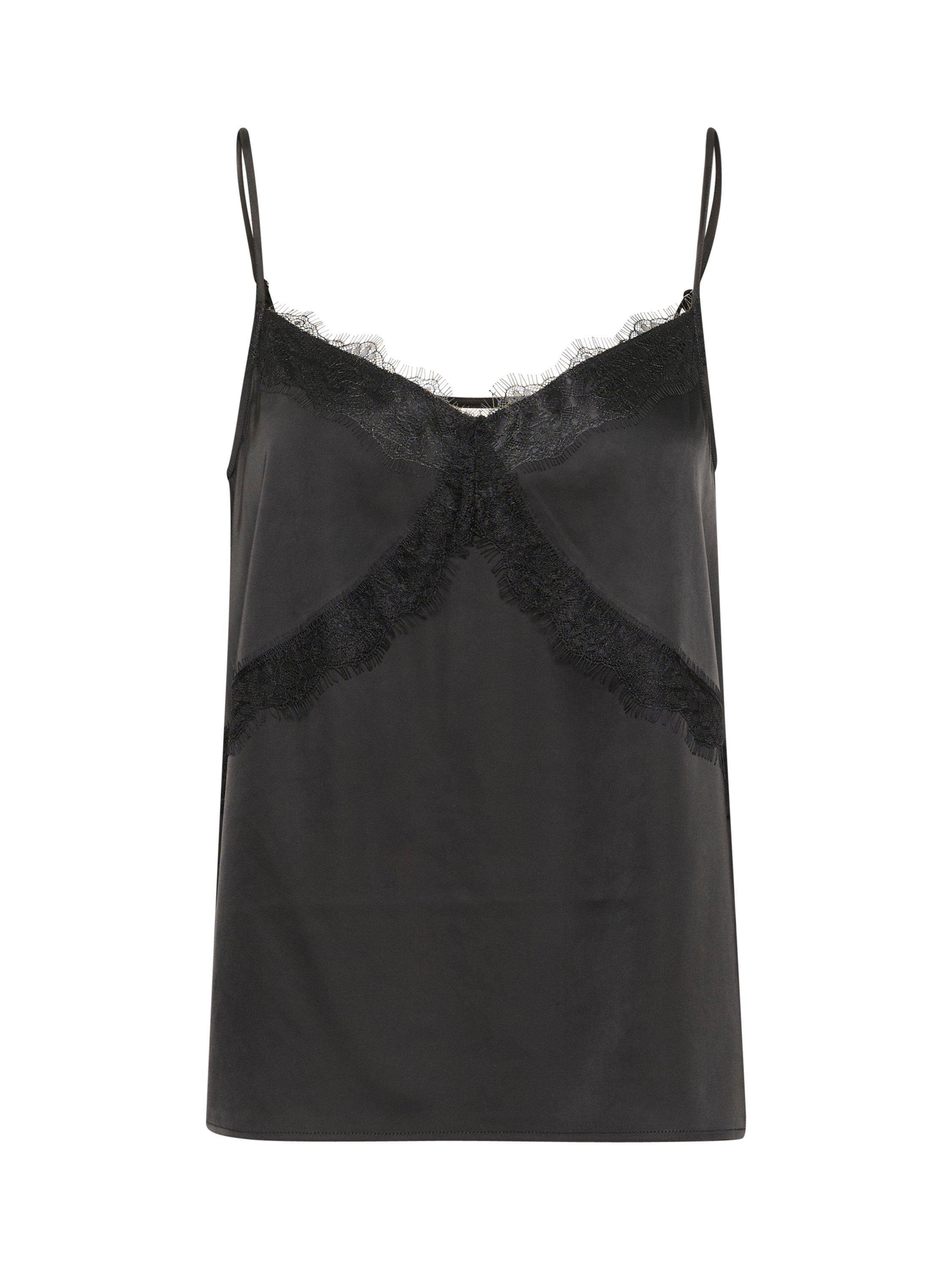 Product image 5 of 6, which shows KAFFE Hilda Camisole Top, Black, 8