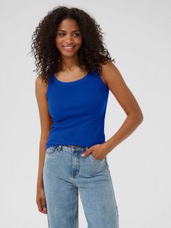 KAFFE KAcarna Sleeveless Cotton Blend Scoop Neck Tank Top, Surf The Web