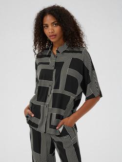 KAFFE Donny Shirt, Black/Multi, Black/Multi