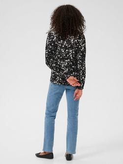 KAFFE KAbeathe Abstract Print V-Neck Long Sleeve Blouse - view 2, Black/Chalk