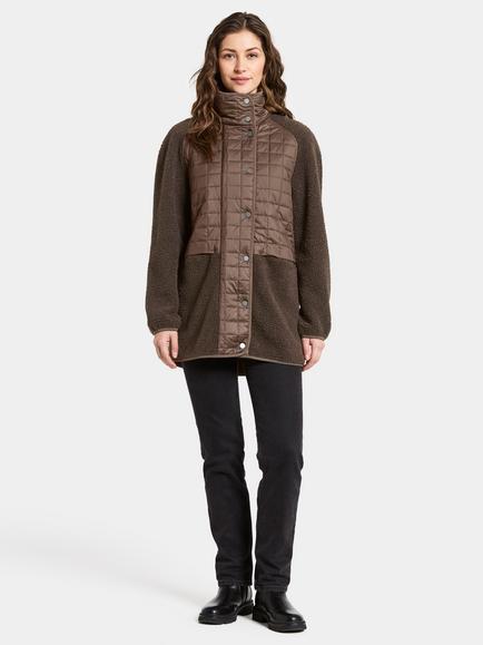 Didriksons Hazel Teddy Pile Fleece Jacket - view 2, Mocha Brown