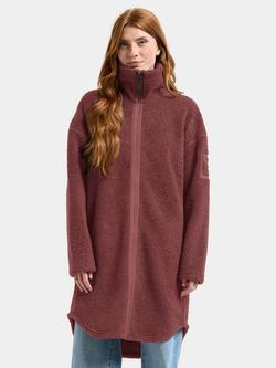 Didriksons Jill Teddy Full Zip Jumper, Old Rust