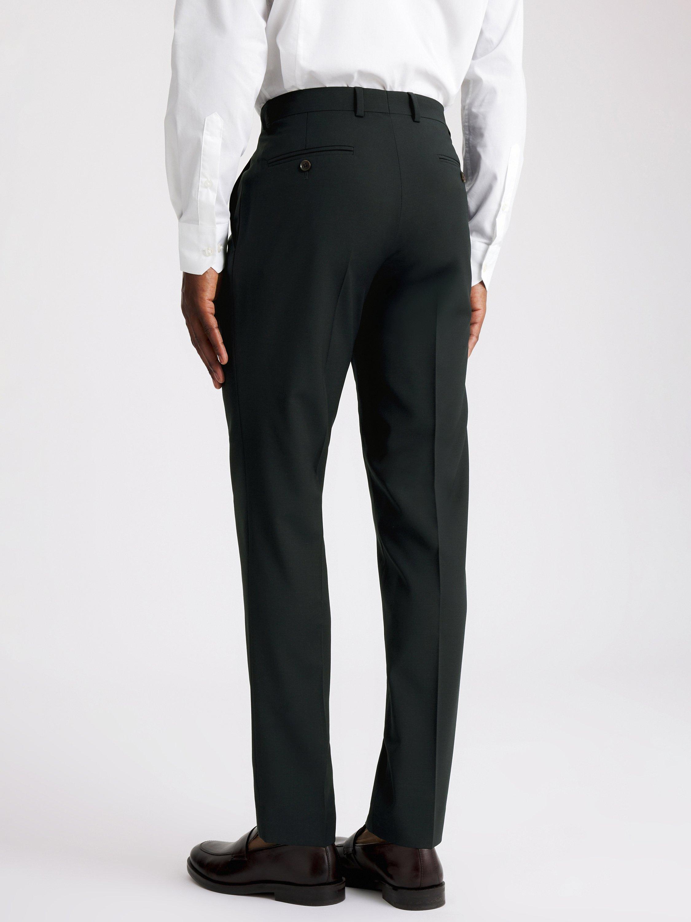 Product image 2 of 3, which shows Moss Tailored Fit Performance Wool Blend Suit Trousers, Blue, 30S