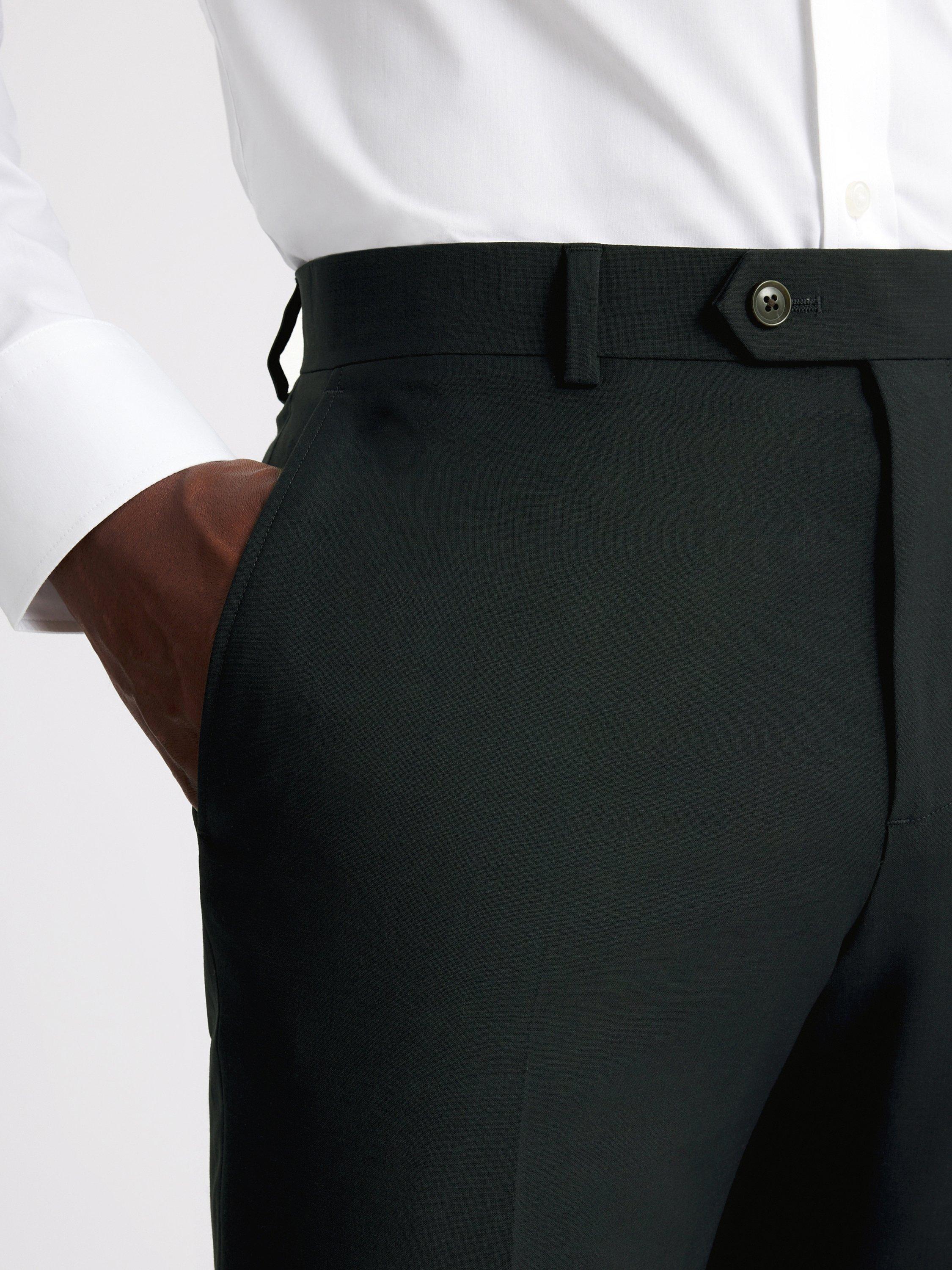 Product image 3 of 3, which shows Moss Tailored Fit Performance Wool Blend Suit Trousers, Blue, 30S