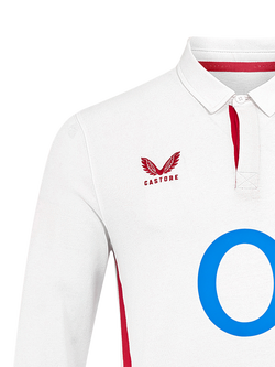 Castore Unisex RFU England Home Long Sleeve Rugby Shirt, White/Red - view 2, White / Red