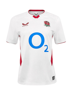 Castore Women's RFU England Home Rugby Shirt, White / Red, White / Red