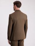 Moss Tailored Fit Flannel Double Breasted Suit Jacket, Brown